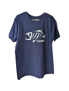 G Loomis Fishing TShirt L Navy Blue Skeleton Fish Graphic Tee Heavyweight Cotton